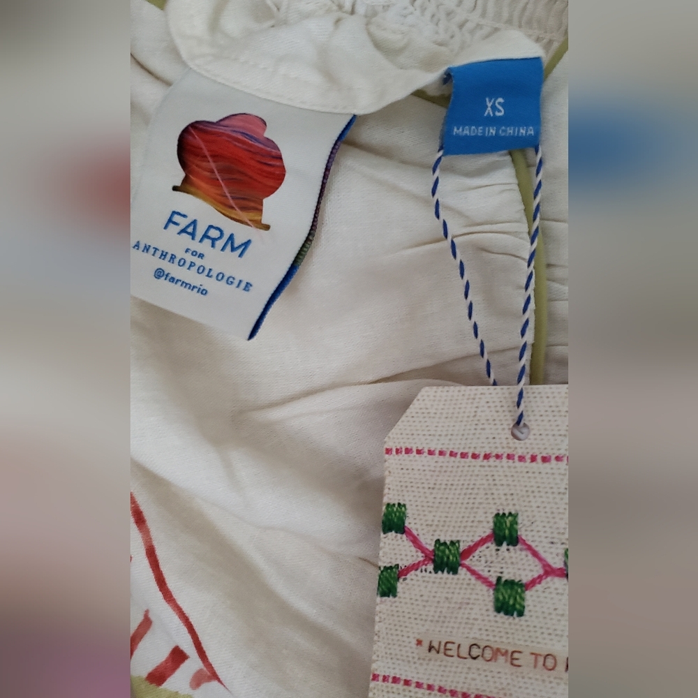 FARM Rio Cream Mini Dress with Pink, Red & Green Floral Print - Picture 6 of 6